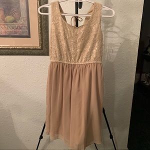 Beige lace tank dress